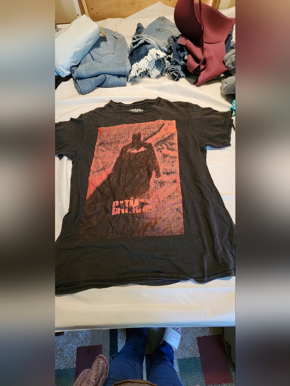 Batman Black Tee with White Logo